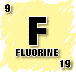 [Image:Fluorine Symbol Square.  Showing Symbol, Name, Atomic Number and Atomic Mass of Element]